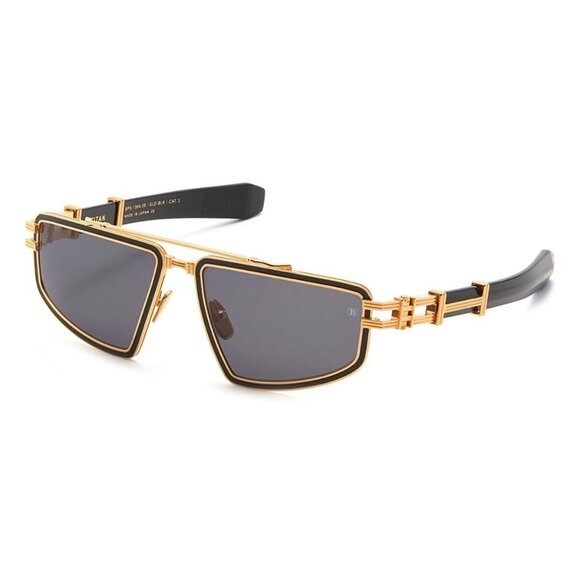 Balmain Accessories - FX02074B New BALMAIN Titan Gold Rectangle BPS 139A Sunglasses Women